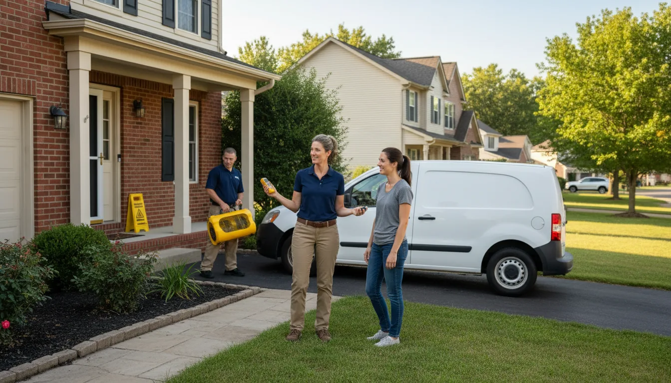 Residential water damage restoration in Hertel, WI